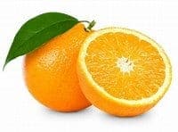 An orange cut in half
